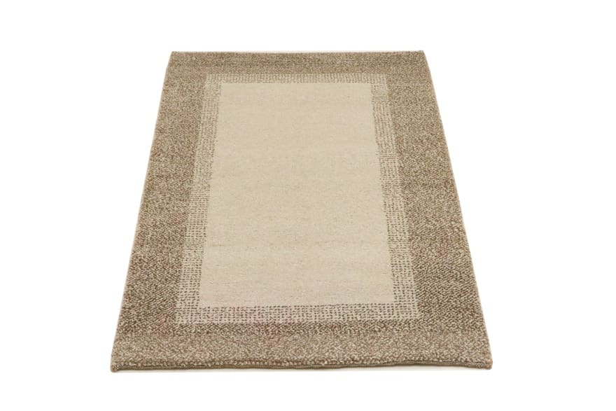 Gabbeh Teppich 155x93 cm – cremefarben, geometrische Muster, handgeknüpft