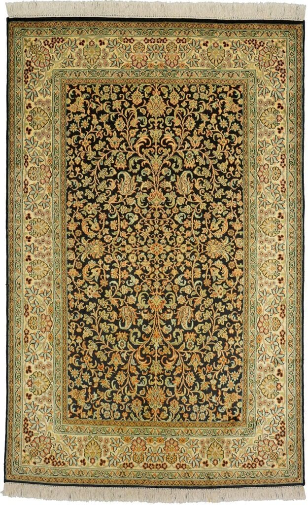 Edler Kashmirseide Orientteppich 124 x 192cm – handgeknüpft