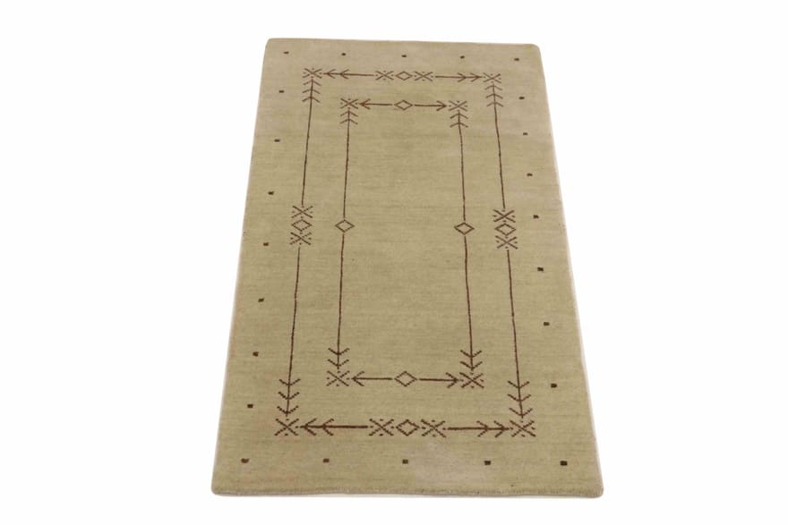Loribaf Teppich 140x72 cm - Robuster Gabbeh, handgeknüpft