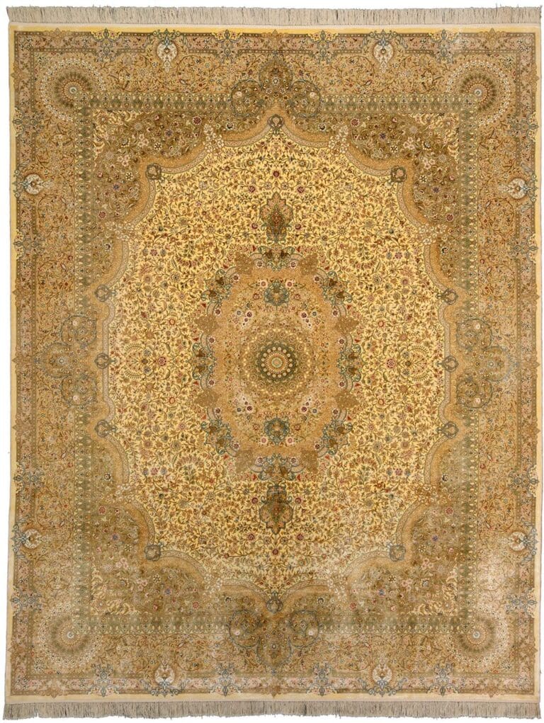 Hereke Seidenteppich 249 x 311cm handgeknüpft