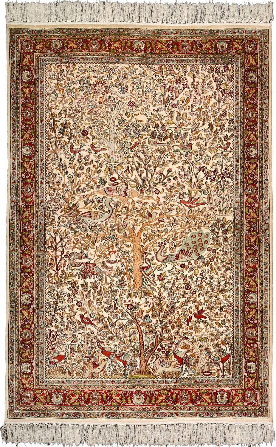 Hereke Teppich 127 x 185 cm, Seide handgeknüpft
