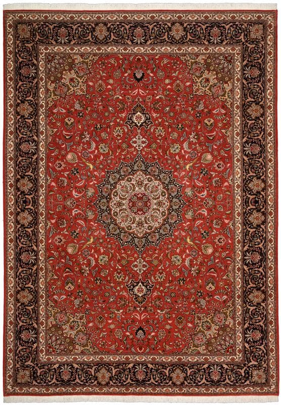 Täbriz Teppich 252 x 351cm, Mahi, handgeknüpft, Perserteppich