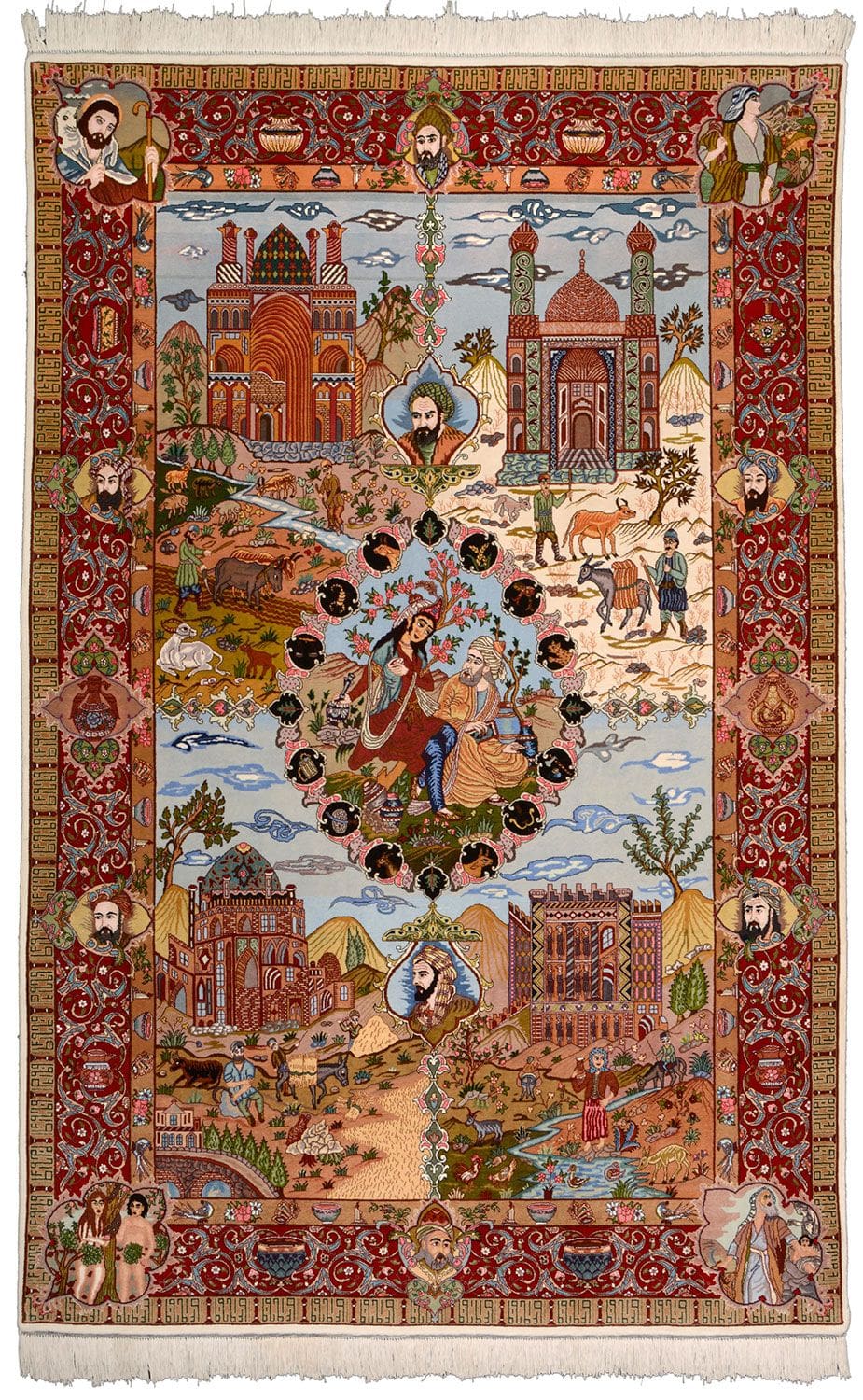 Täbriz Teppich 185 x 292 cm, Schurwolle, florale Muster, handgeknüpft H1