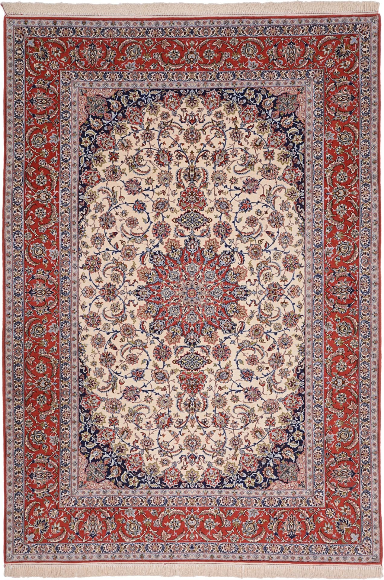 Isfahan Teppich 214 x 305 cm, Seide, 1.000.000 Knoten, handgeknüpft