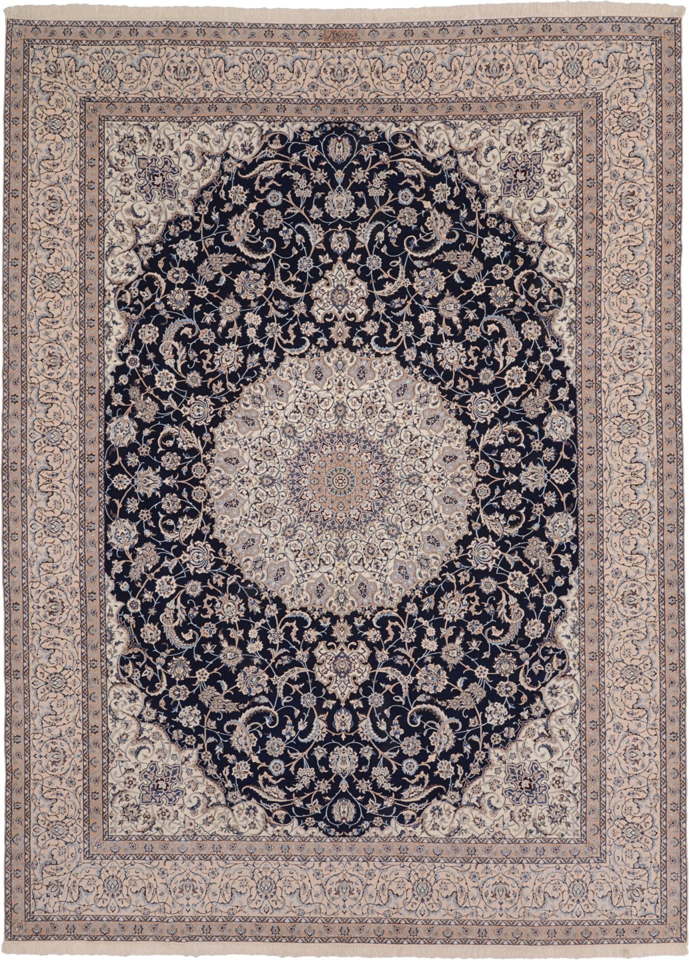 Nain Teppich 303 x 410cm, florale Muster, handgeknüpft, Perserteppich H1