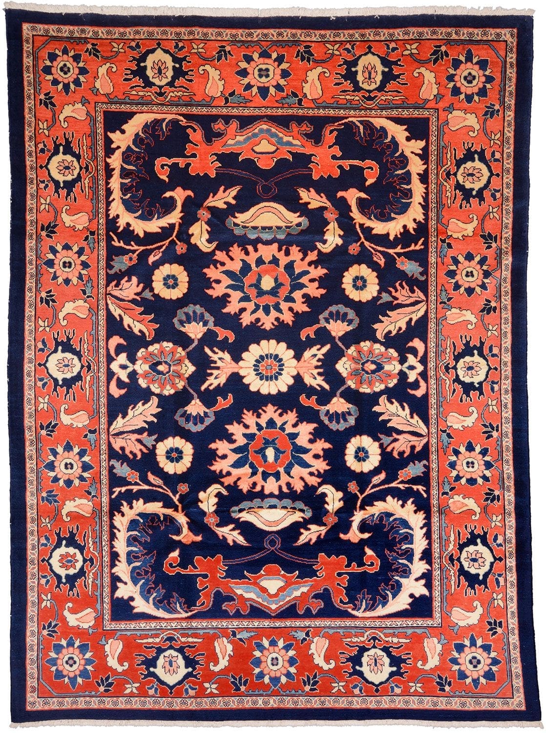 Sarough Farahan Teppich 242 x 311 cm, handgeknüpft, Schurwolle, Perserteppich H1