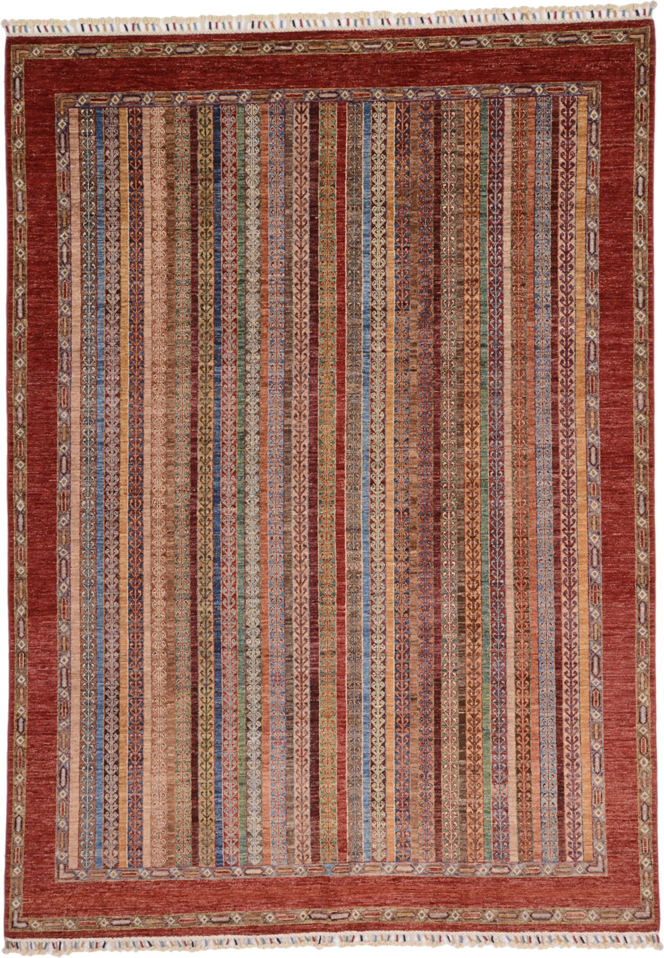 Orientteppich Samarkand 215 x 298cm, handgeknüpft, bunte Wolle H1