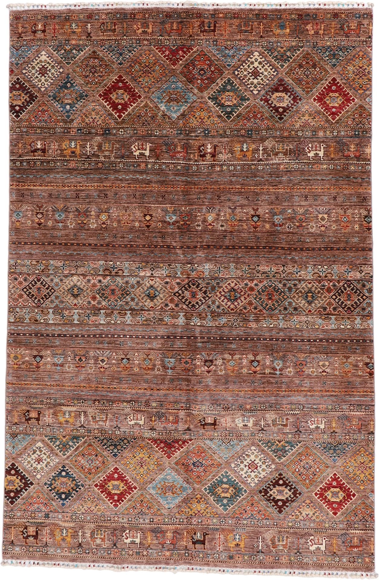 Orientteppich Samarkand 204 x 307cm, handgeknüpft, Schurwolle H1