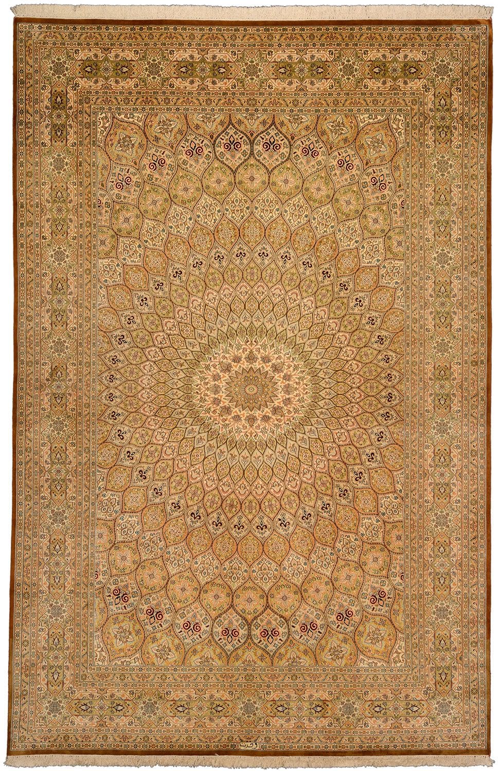 Kashmirseide Teppich 183x281cm, 1000.000 Knoten, handgeknüpft