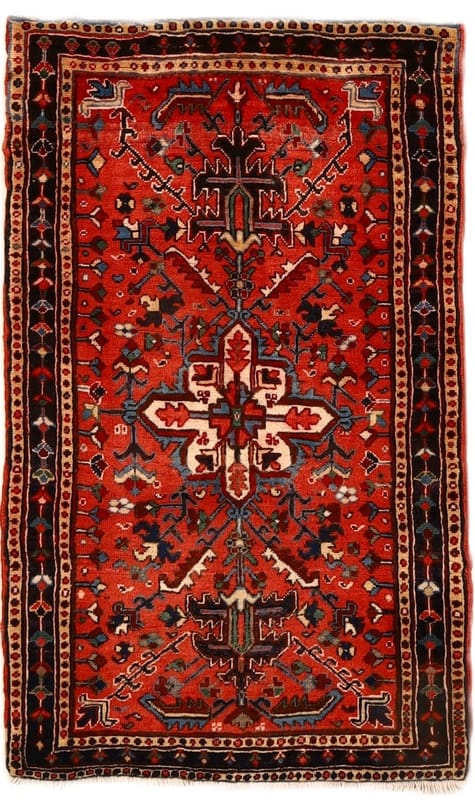 Antiker Heriz Orientteppich 152x94 cm – Handgeknüpft aus Wolle