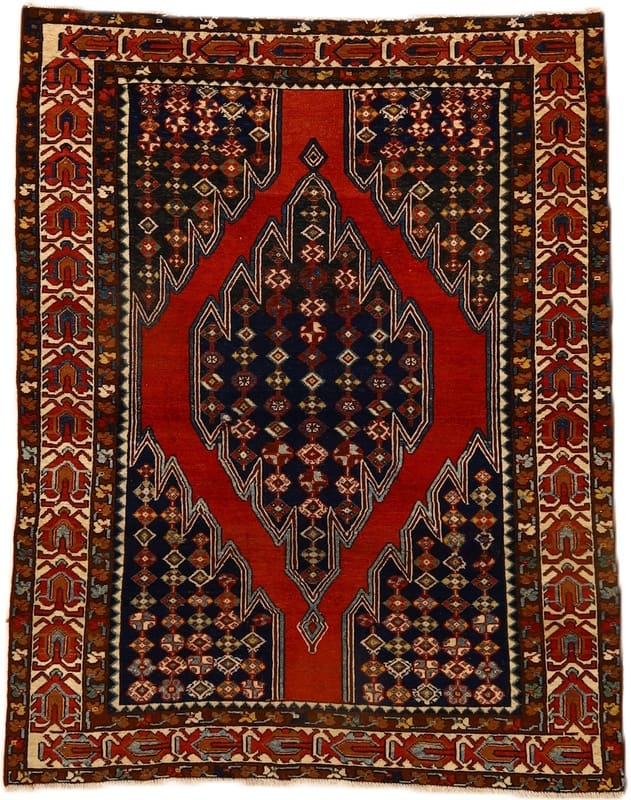 Antiker Perserteppich 170x139 cm, 128.000 Knoten, handgeknüpft
