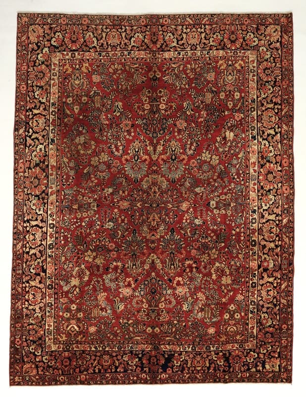 Antiker Sarough Teppich 362x274 cm – Traditionelles Muster, handgeknüpft