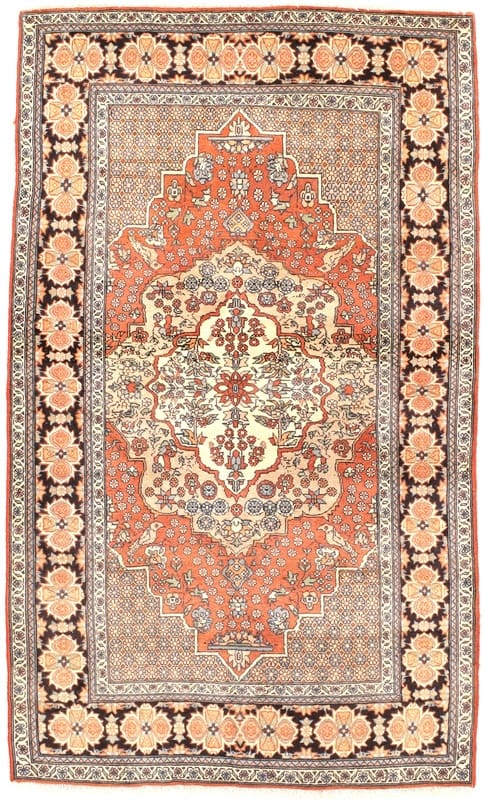 Handgeknüpfter Ghom Orientteppich 157x96 cm in warmen Tönen