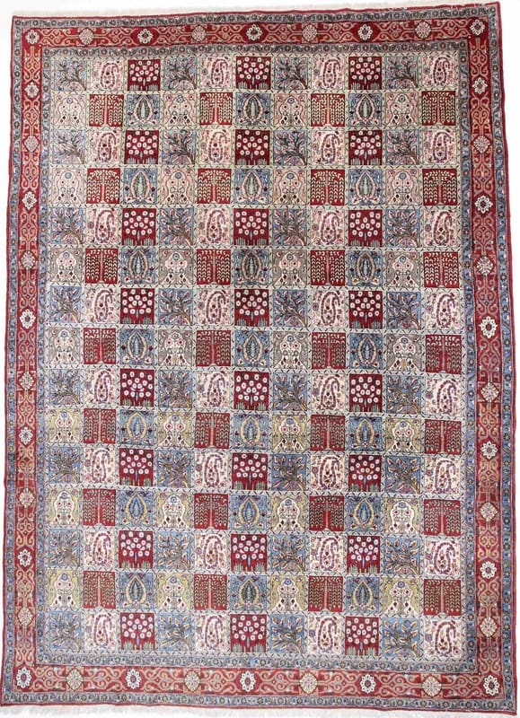Ghom Teppich 372x271 cm aus Seide, handgeknüpft, luxuriös