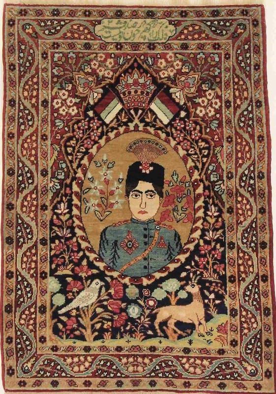 Antiker Kerman Teppich 89x61 cm, handgeknüpft, Perserteppich