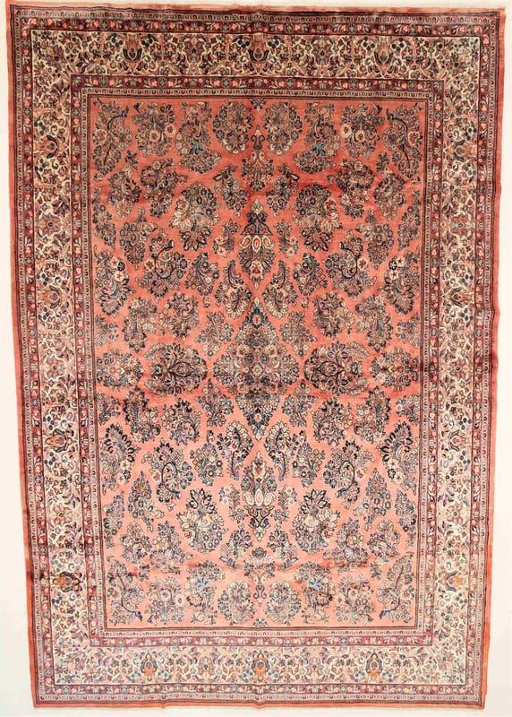 Antiker Sarough Teppich 475x323 cm, einzigartiges Design, handgeknüpft