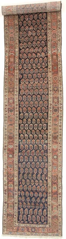 Malayer Teppich 592x91 cm, antik, handgeknüpft, Orientteppich