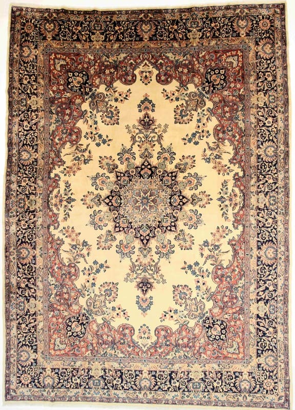 Kerman Ravar Teppich 417x299 cm - Hochwertig, handgeknüpft, Perserteppich H1