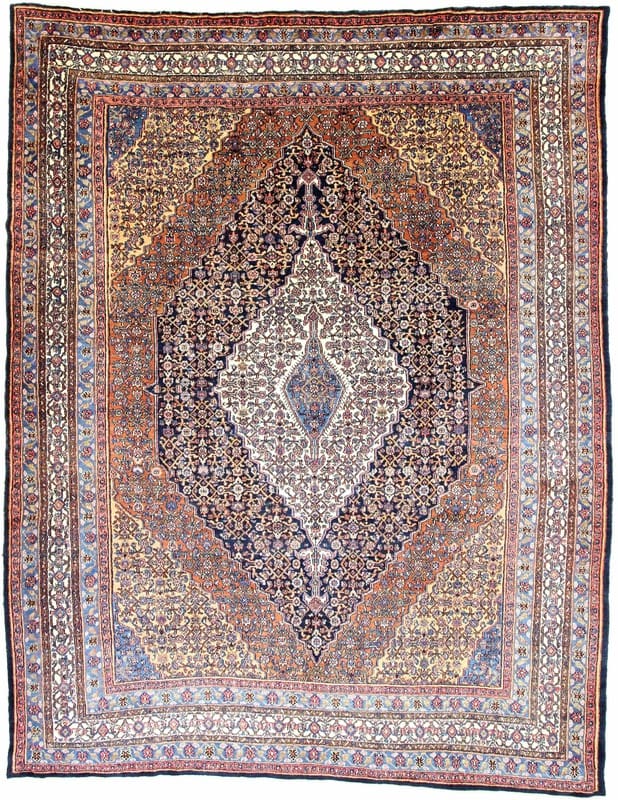 Bibikabad Teppich 358x277 cm - Semi-antiker Orientteppich handgeknüpft H1