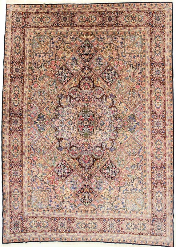 Antiker Kerman Orientteppich 402x301 cm - Hochwertig handgeknüpft H1