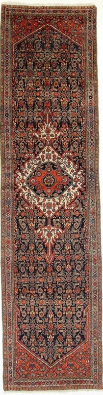 Malayer Teppich 422x106 cm, semi-antik, handgeknüpft, Orientteppich