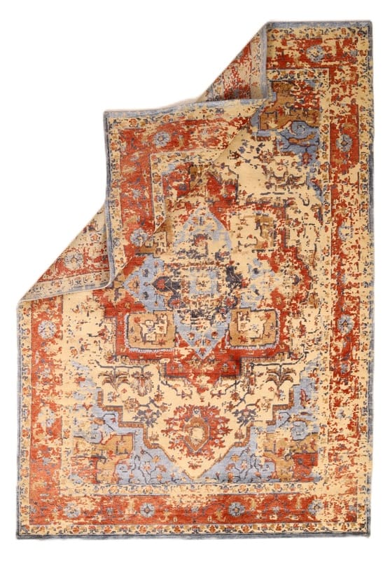 Exklusiver Modern Lotus Teppich 292x202 cm - Wolle & Bambusseide, handgeknüpft