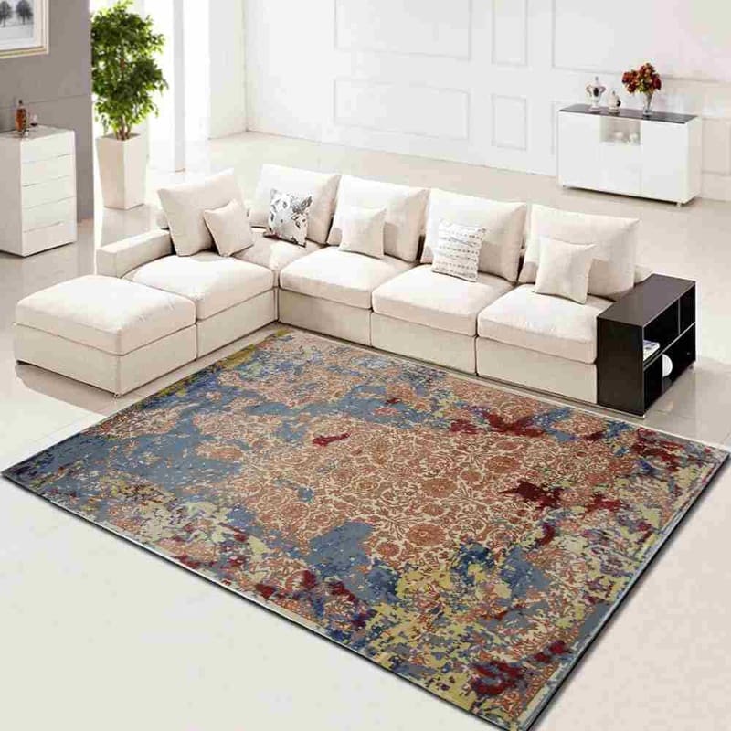 Modern Lotus Teppich 307x246 cm – Creme, skandinavischer Stil, handgeknüpft