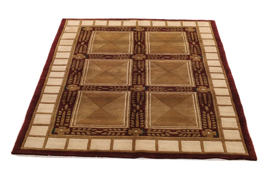 Nepal Teppich 189x126 cm aus Schurwolle, modern, handgeknüpft