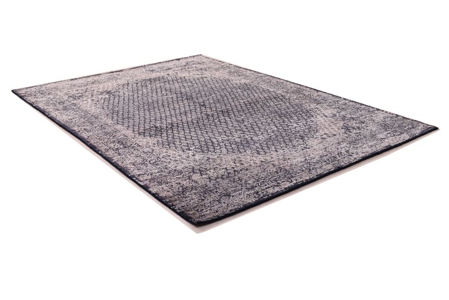 Moderner LOTUS Teppich 244x177 cm, Schwarz, handgeknüpft