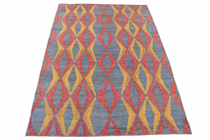 MODERN-IKAT Orientteppich 240x168 cm - Handgeknüpft, einzigartig