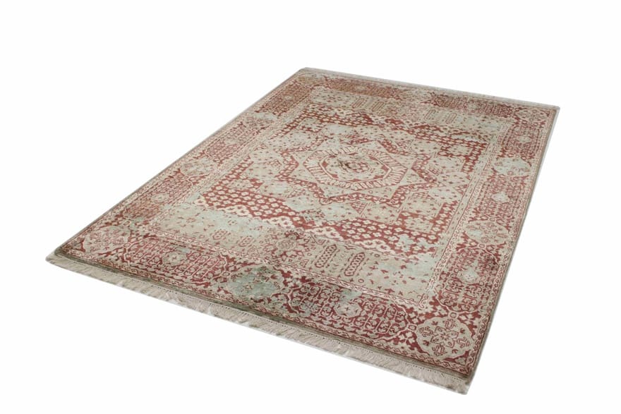 Designer Orientteppich 247x171 cm mit modernem Muster – handgeknüpft