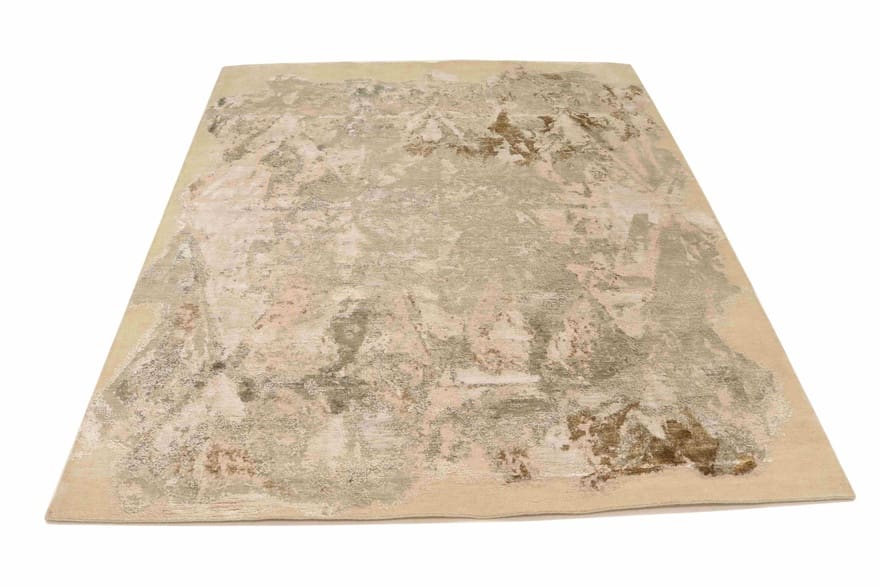 Moderner Lotus-Teppich 309x254 cm, creme, skandinavisch, handgeknüpft