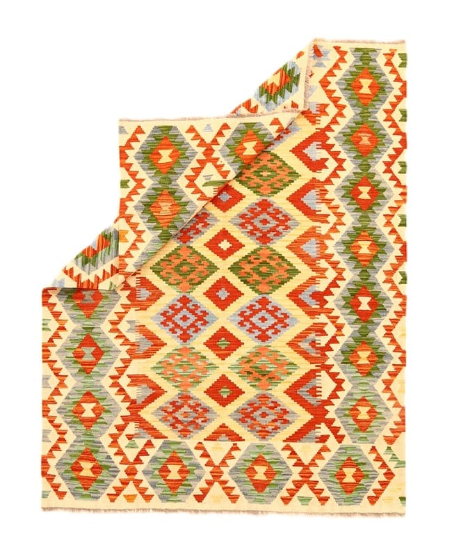 Handgewebter Kelim-Teppich 198x153 cm – Kunstvolle Tradition, Orientteppich
