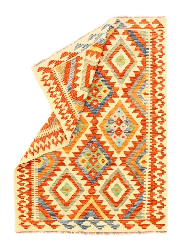 Kelim-Teppich 152x108 cm – Handgewebt, Geometrisches Design, Orientteppich