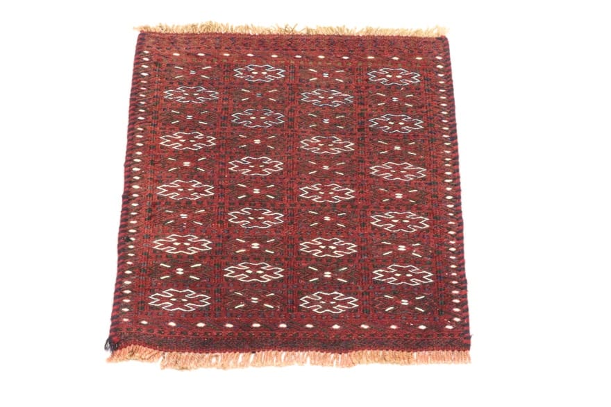Orientteppich 67x57 cm, handgewebt, geometrisches Design, Wolle