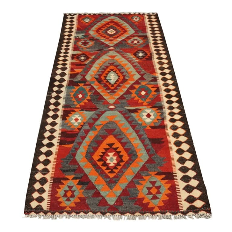 Kelim Teppich 302x139 cm aus Kerman, handgewebt, guter Qualität