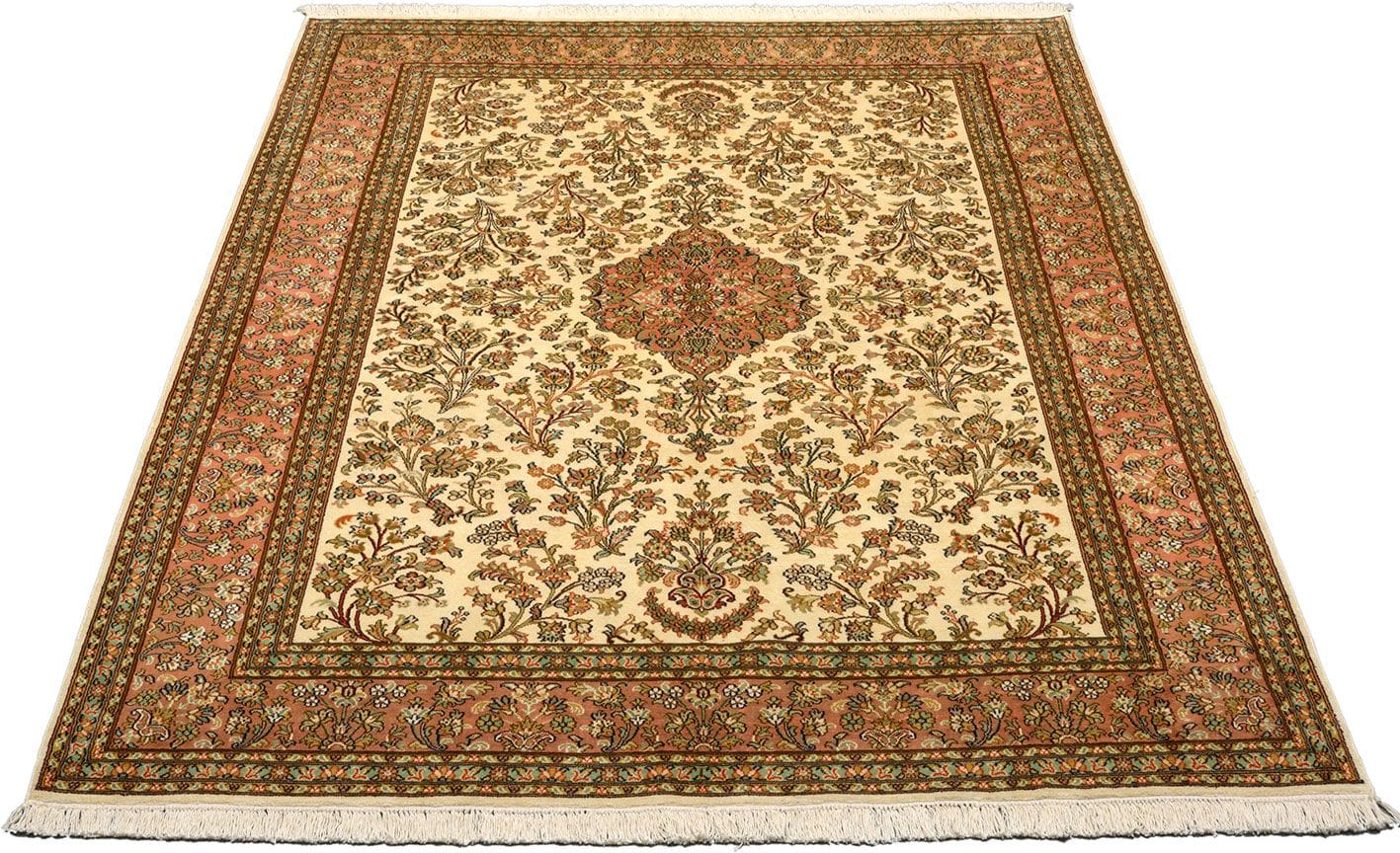 Eleganter Kashmirseide Orientteppich 159 x 223cm – handgeknüpft