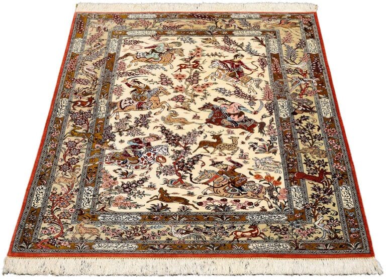 Ghom Teppich 102 x 149cm, Seide, 900000 Knoten, handgeknüpft H1