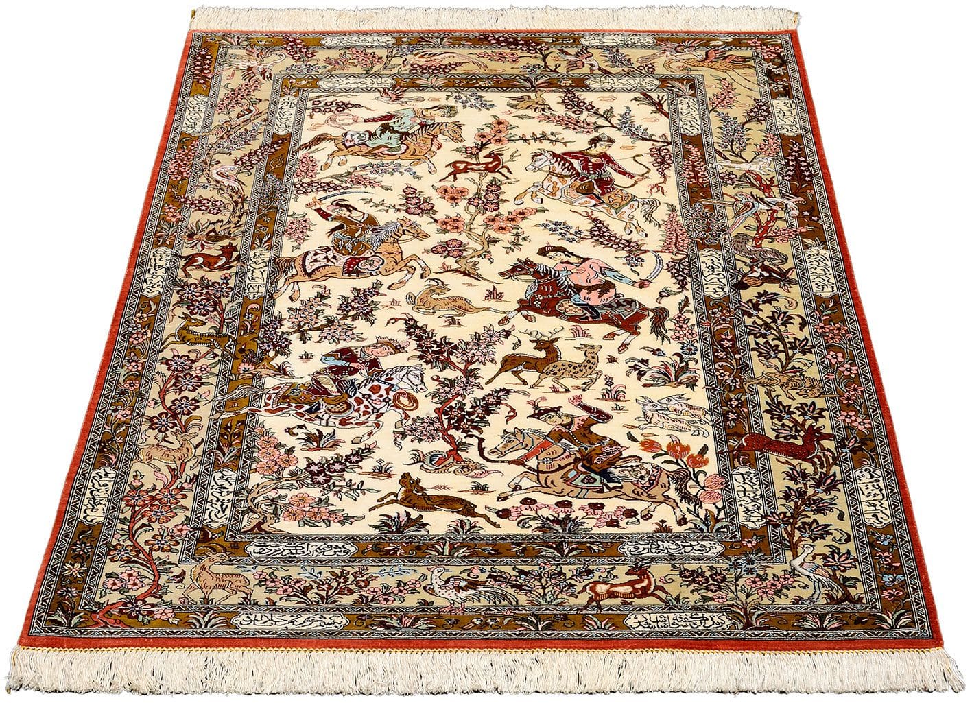Ghom Teppich 102 x 149cm, Seide, 900.000 Knoten, handgeknüpft H1