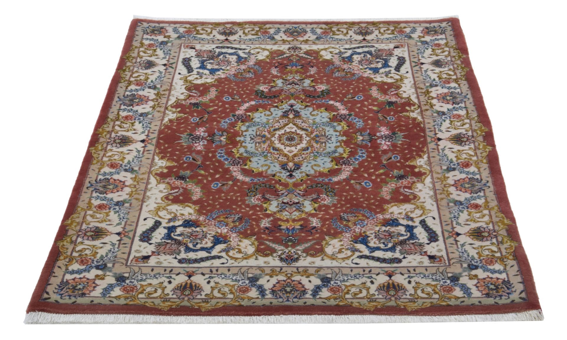 Täbriz Teppich 102 x 159cm - Hochwertige Handarbeit, Seide, Perserteppich