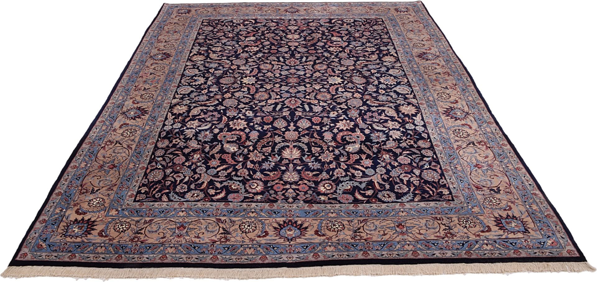 Isfahan Teppich 282 x 379cm, 500000 Knoten, florale Muster, handgeknüpft