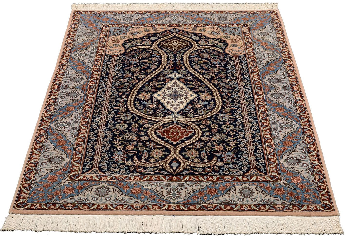 Exklusiver Isfahan Orientteppich 127 x 184 cm - 500000 Knoten, handgeknüpft