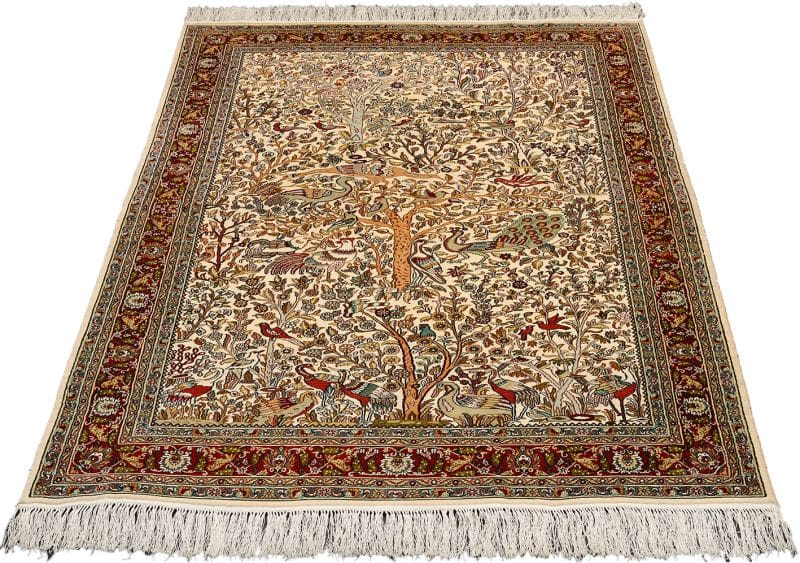 Hereke Teppich 127 x 185 cm, Seide handgeknüpft