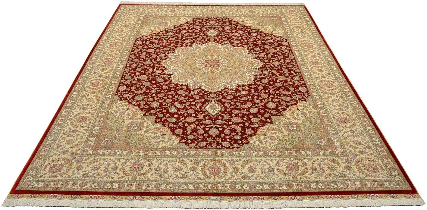 Ghom Teppich 277 x 371 cm handgeknüpft, Seide