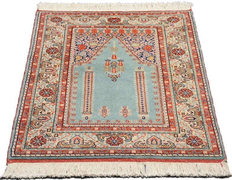 Kaiseri Teppich 89 x 122 cm aus Schurwolle, handgeknüpft, antik