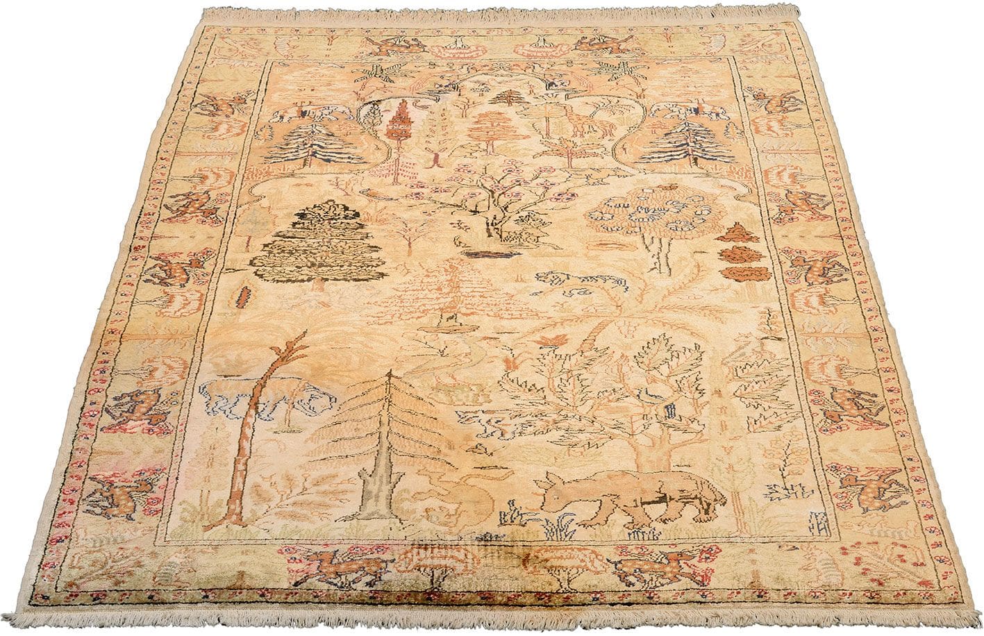 Antiker Kaiseri Orientteppich 107 x 161 cm Seide, handgeknüpft