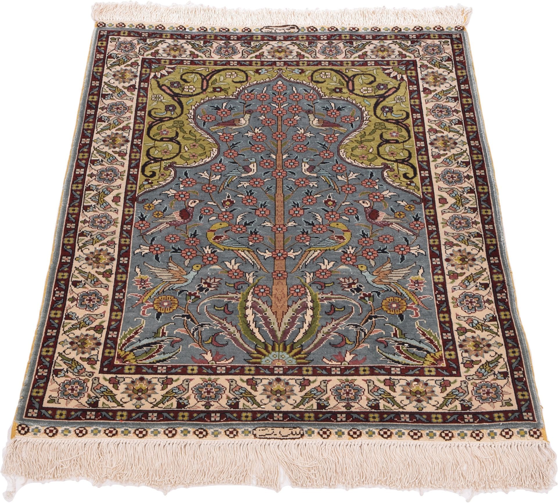 Hereke Teppich 65 x 94cm, Seide, handgeknüpft, 700.000 Knoten