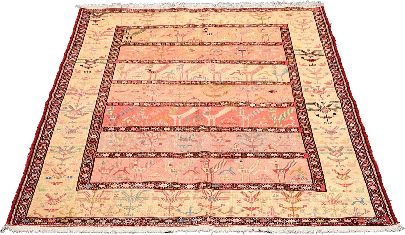 Kelim Teppich 128 x 189 cm – Handgewebt, rustikales Design