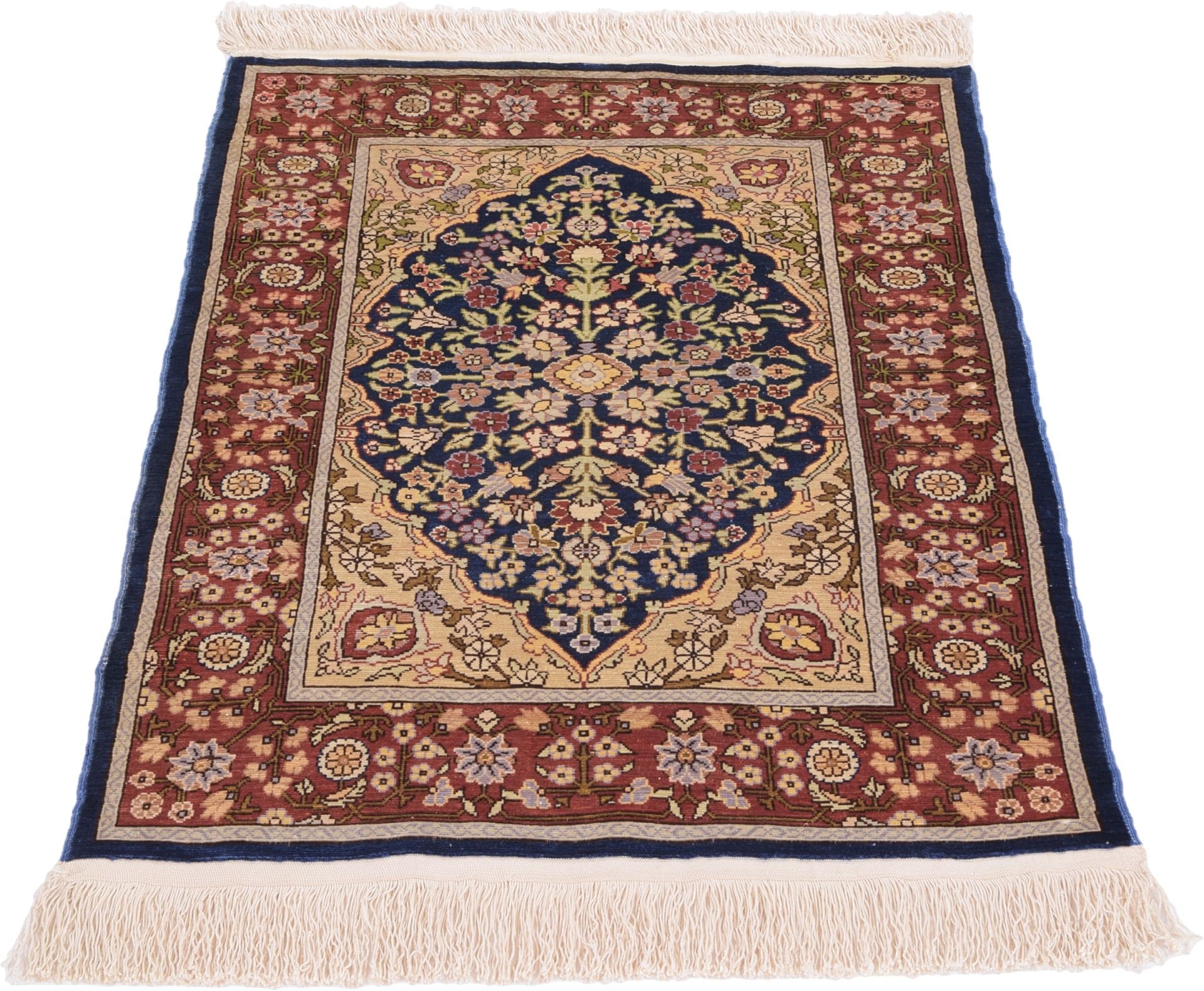 Hereke Teppich 50 x 69cm Seide, handgeknüpft