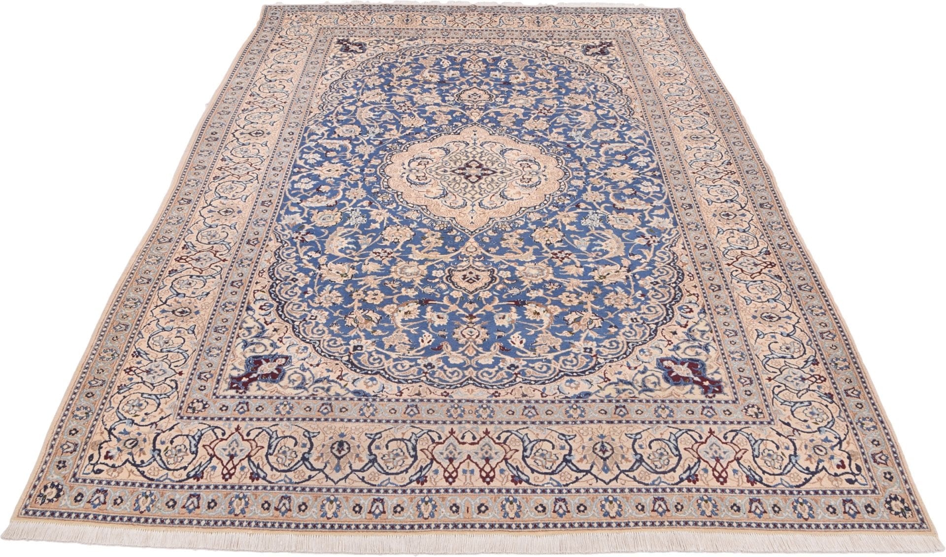Nain Teppich 250 x 358cm, florales Muster, Schurwolle, handgeknüpft